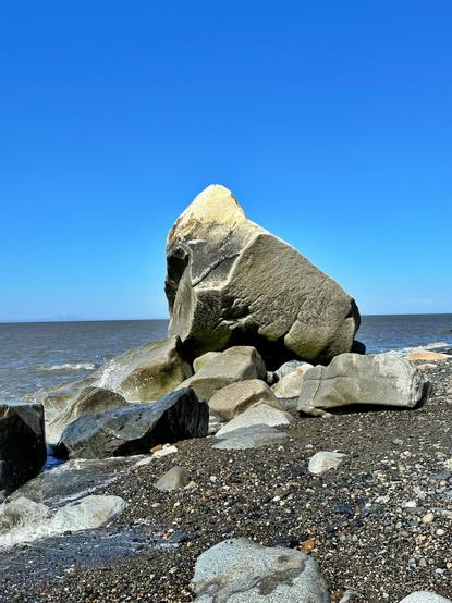 Ginormous rocks on the beach.
