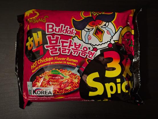 Buldak 3x spicy ramen noodle package
