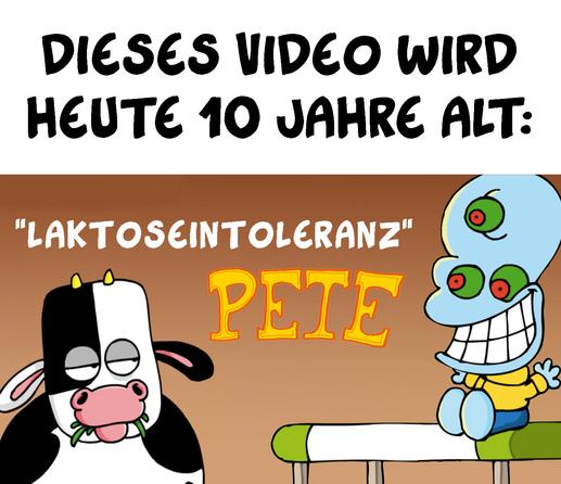 Ein Screenshot aus der Folge, darüber in großen Buchstaben: "Dieses Video wird heute 10 Jahre alt!"