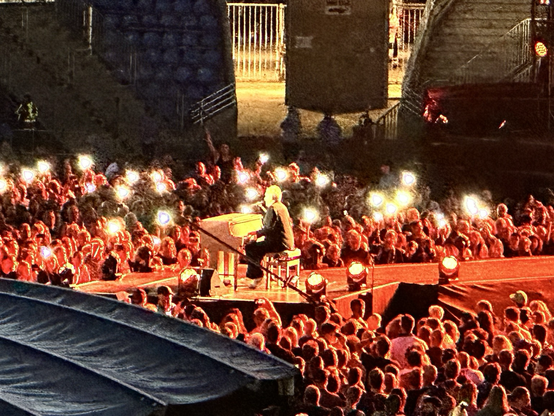 Herbert am Flügel mit Fans und Leuchthandys
