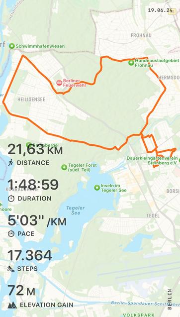 Screenshot mit Joggingrunde