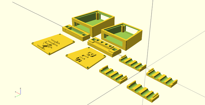 Screenshot of openscad showimg a render of buskill enclosure