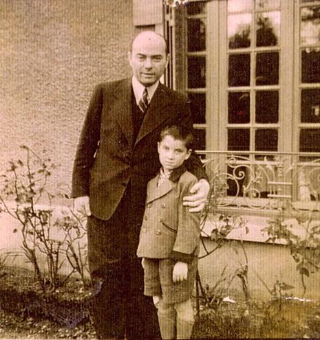 Franz Mechner (my dad) and his father, Dr. Adolf Mechner, in Paris, October 1938, shortly after they left Austria.