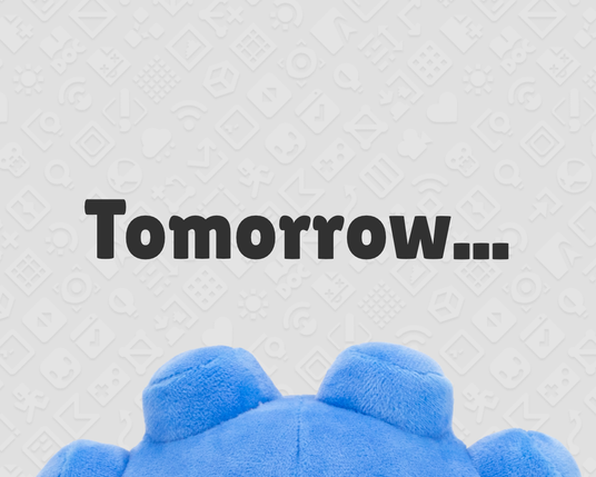 top of a blue plush, with four bumps