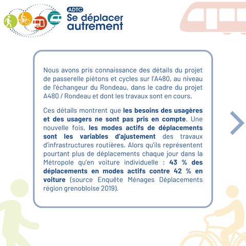 Communiqué de presse à propos de la passerelle piétons et cycles sur l’A480.