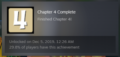 Chapter 4 Complete: unlocked on December 5th, 2019, at 12:26 AM