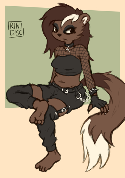 My fursona dressed gothic