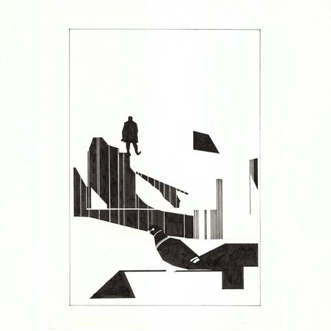 I drew and painted colors indivdually on paper and layered them like a silk screen print: This one is GREY.