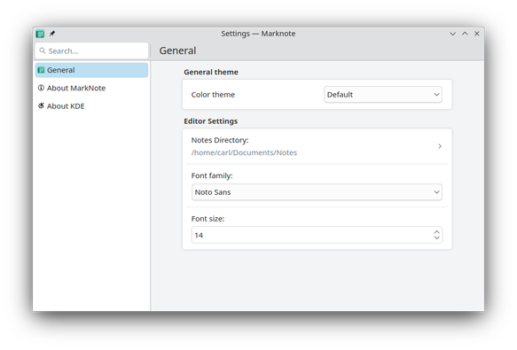 The settings window showing the option to change your color theme. currently it is set to "Default"