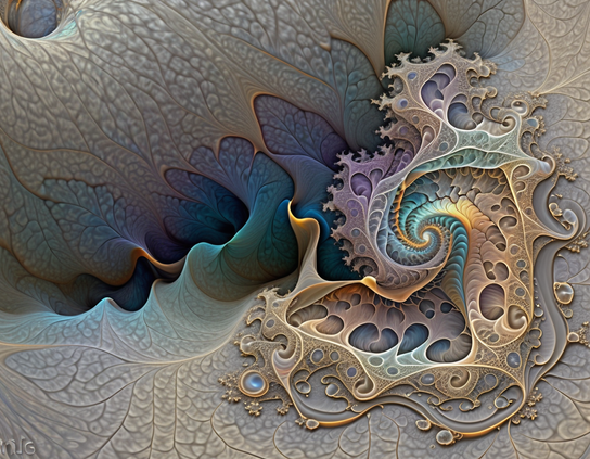 A futuristic plasma biomorphic plant-like life form with organic fractal textures in muted colors.