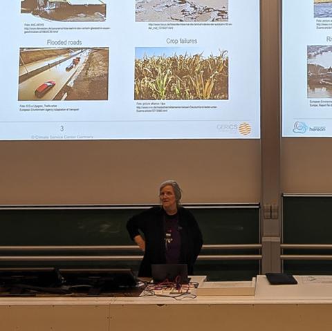 Daniela Jacobs at the 4th km-scale Hackathon in Hamburg in March 2024 (photo taken by members of the EERIE project)