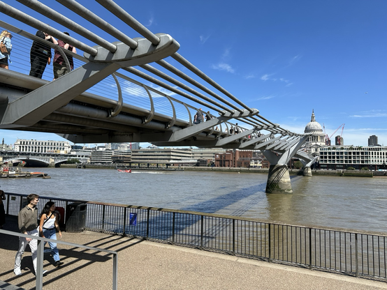 Millenium bridge from the other side of the river to St Paul’s cathedral