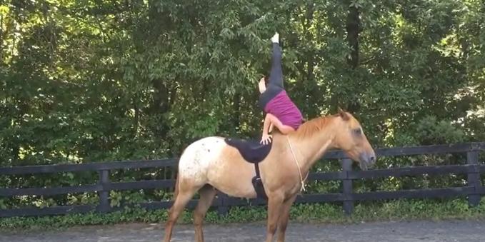 Des-poses-de-yoga-sur-un-cheval-horse-yoga-girl-1