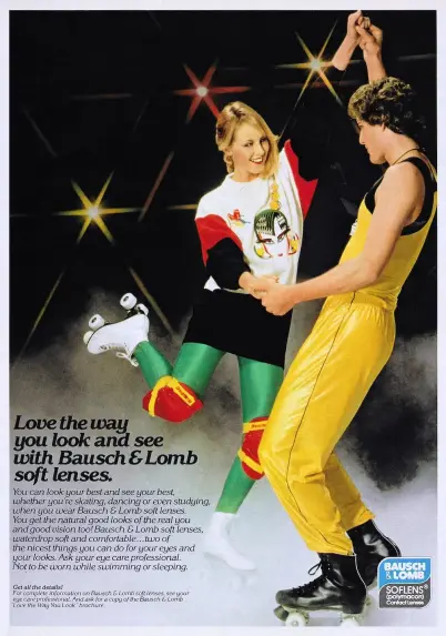 A pair dances in roller skates with text talking about the prodcut