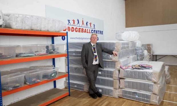 How the hell do we get good results for children in school if they don’t have beds to sleep in?’: Mark Tilling, head of High Tunstall College, with some of the free beds.
Photograph: Gary Calton/The Observer