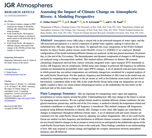 Screenshot of Assessing the Impact of Climate Change on Atmospheric Rivers: A Modeling Perspective Ordax, Booth, LeGrande Naud. https://dx.doi.org/10.1029/2023JD040074

I’m sorry— there are too many characters to post word-for-word, but please use the link above to get the html which is just text.