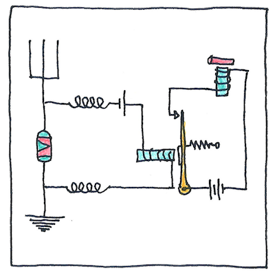 Schematic diagram of a simple radio.