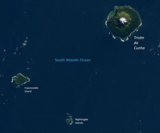 Landsat 9 satellite view - Tristan da Cunha and surrounding islands, South Atlantic Ocean