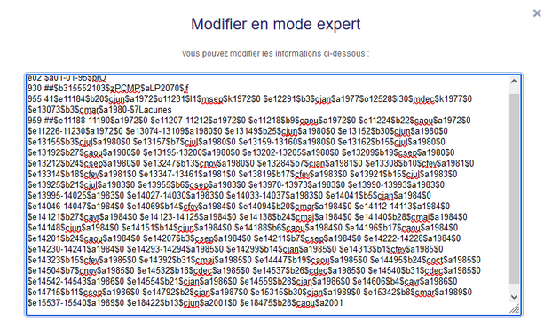 Screenshot of an UNIMARC holding record. It’s hardly legible.