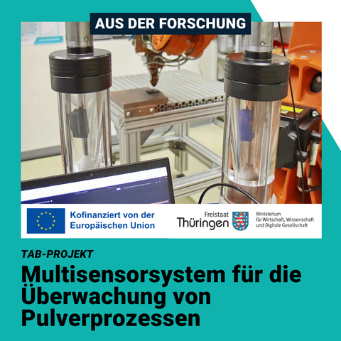 Roboterzelle zum pulverbasierten Laserauftragschweißen mit 
multisensorischer Überwachung; Foto: Stefan Meier, EAH Jena
