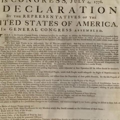 Original first print of #declarationofindependence,on display in #belfast #northernireland #4july 2023