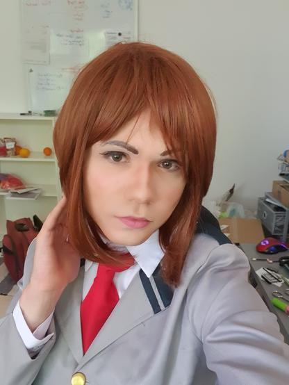 A cosplay selfie with me cosplaying as Ochako Uraraka from My Hero Academia