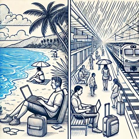 Distance learners and teachers in different kinds of space