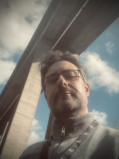 Selfie of me under the bridge of Saint Brieuc