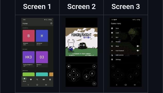 Screenshots of Lemuroid