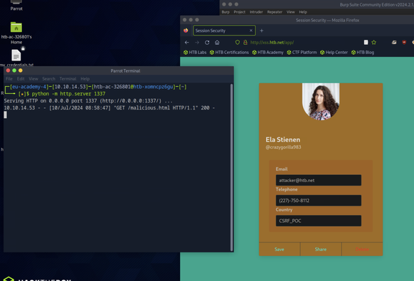 Image of CSRF PoC
