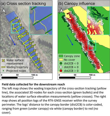 maps - field data collected from the downstream reach