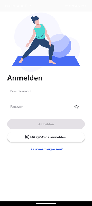 Login-Maske der Paracelsus Therapie APP