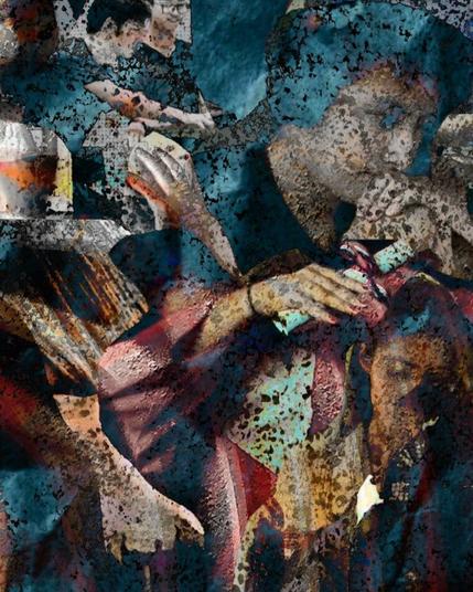 Abstract artwork of a digital compositing