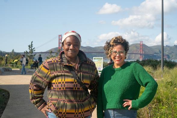 Tosha Stimage (L) and Favianna Rodriguez (R), photo by Felipe Romero
