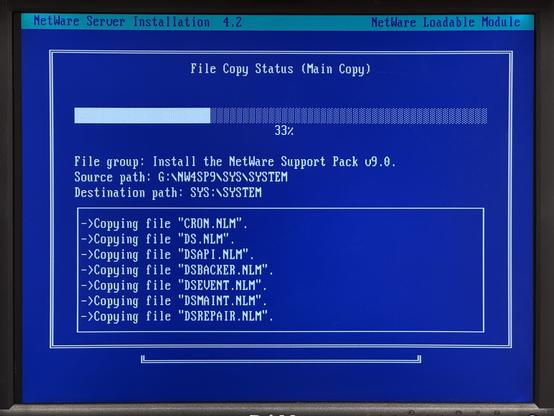 Textmode installer applying  service pack 9 for NetWare 4