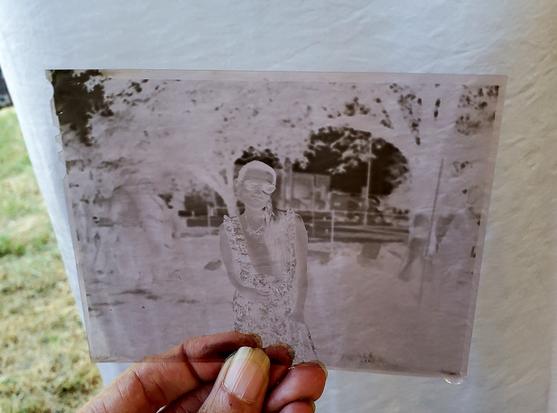 My portrait in 4x5 analogue film negative, created with coffee based photo developing solution.