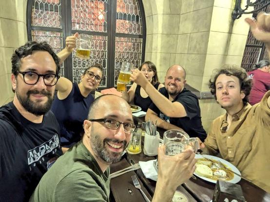 People toasting