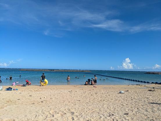 Blue sky and beach fun
