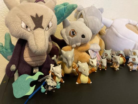 plush and figures of the pokemon cubone