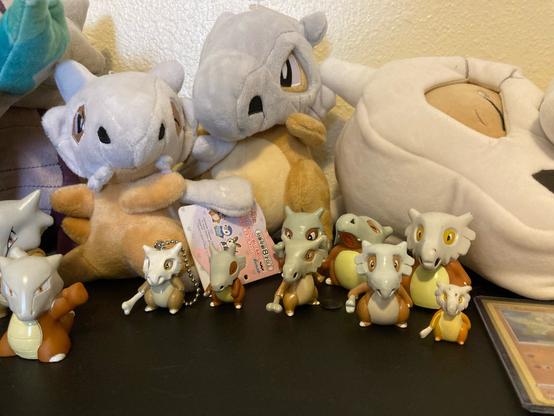 plush and figures of the pokemon cubone