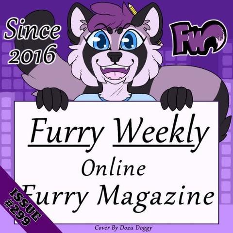 Generic Furry Weekly cover featuring Aster, the Furry Weekly mascot. Art by DozuDoggy on Instagram.