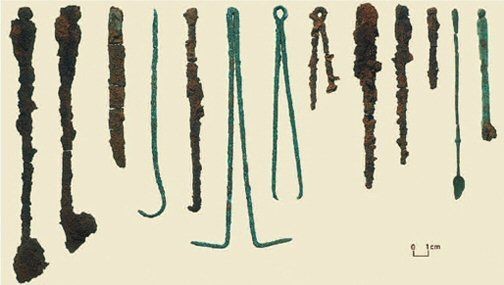 Allison Laing, Surgical-tools of the so-called druid of Colchester, public domain