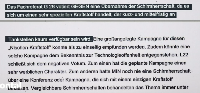 Ausschnitt des internen Schreibens, in dem das die zitierte Textstelle enthalten ist.