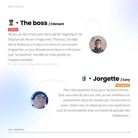 Les 2 premiers membres de l'équipe : The boss et Jorgette.