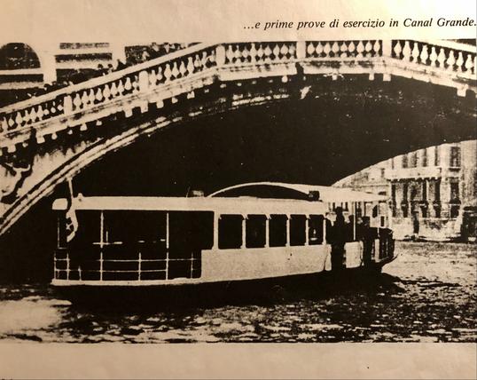 photo - Vaporetto Hippo’s maiden voyage 1935, under the Ponte di Rialto, Grand Canal, Venice, Italy