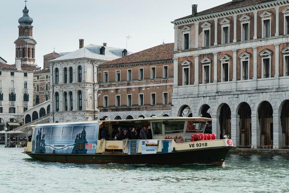 photo - vaporetto (water bus) in Venice, Italy