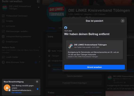 Das ist die "Begründung"