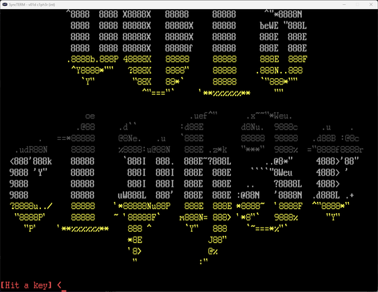 ASCII art (probably done by figlet) that says v01d c1ph3r