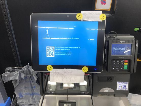 BSOD on a self-checkout machine.