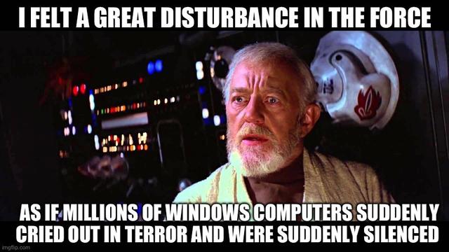 I felt a great disturbance in the force